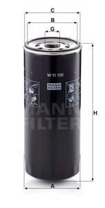 Filtr oleju MANN-FILTER W11102 
