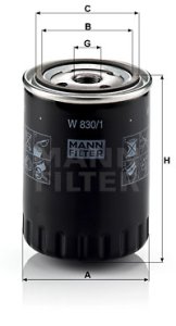 Filtr oleju MANN-FILTER W830/1 W8301