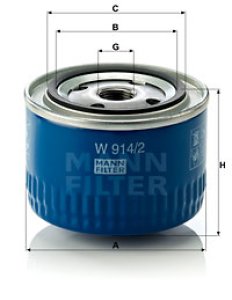 Filtr oleju MANN-FILTER W914/2 W9142