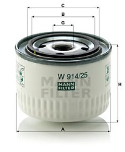 Filtr hydrauliczny, automatyczna skrzynia biegów MANN-FILTER W914/25 W91425