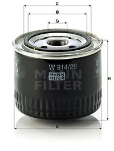 Filtr oleju MANN-FILTER W914/26 W91426