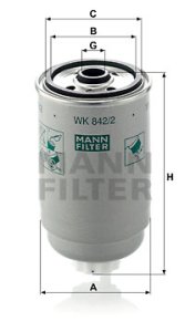 Filtr paliwa MANN-FILTER WK842/2 WK8422