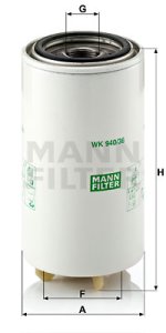 Filtr paliwa MANN-FILTER WK940/36X WK94036X