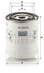 Filtr oleju MANN-FILTER W930/20 W93020