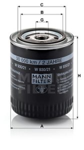 Filtr oleju MANN-FILTER W930/21 W93021