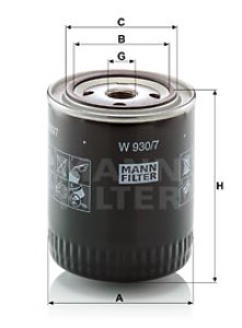 Filtr oleju MANN-FILTER W930/7 W9307