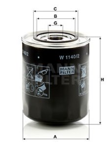 Filtr oleju MANN-FILTER W1140/2 W11402