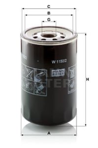 Filtr oleju MANN-FILTER W1150/2 W11502