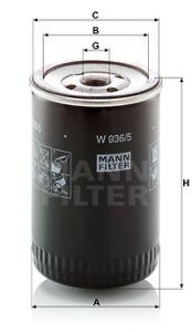 Filtr oleju MANN-FILTER W936/5 W9365