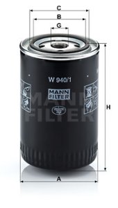 Filtr oleju MANN-FILTER W940/1 W9401
