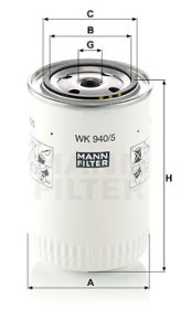 Filtr paliwa MANN-FILTER WK940/5 WK9405