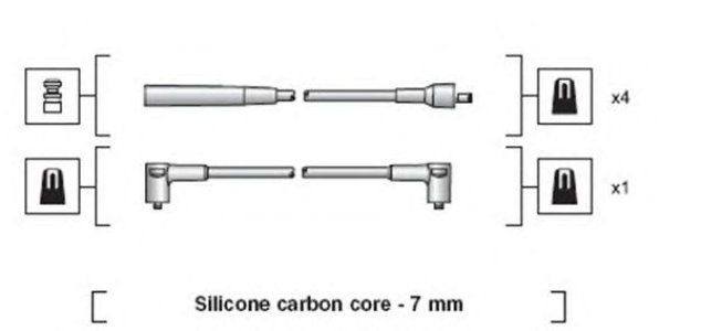 Przewody wysokiego napięcia komplet MAGNETI MARELLI MSK1251 