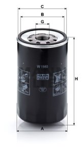 Filtr oleju MANN-FILTER W1160 