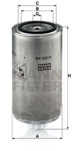 Filtr paliwa MANN-FILTER WK950/19 WK95019