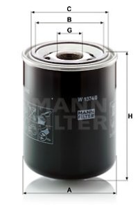 Filtr, hydraulika sterownicza MANN-FILTER W1374/6 W13746