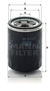 Filtr oleju MANN-FILTER W610/2 W6102