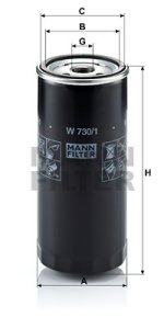 Filtr oleju MANN-FILTER W730/1 W7301