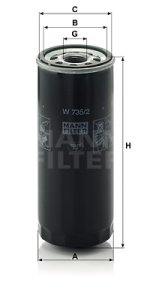 Filtr oleju MANN-FILTER W735/2 W7352