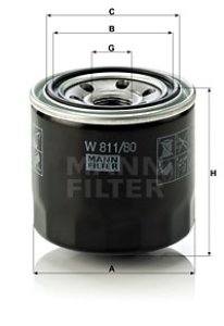 Filtr oleju MANN-FILTER W811/80 W81180