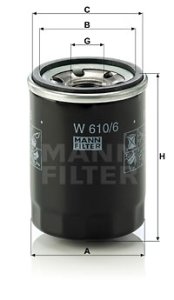 Filtr oleju MANN-FILTER W610/6 W6106