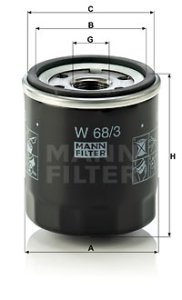 Filtr oleju MANN-FILTER W68/3 W681
