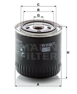 Filtr oleju MANN-FILTER W920/11 W92011