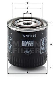 Filtr oleju MANN-FILTER W920/14 W92014
