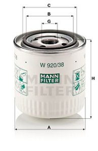 Filtr oleju MANN-FILTER W920/38 W92038
