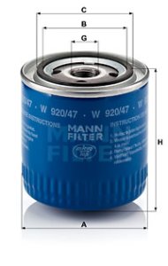 Filtr oleju MANN-FILTER W920/47 W92047