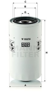 Filtr oleju MANN-FILTER W950/36 W95036