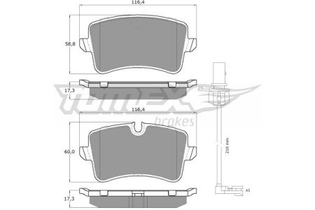Klocki hamulcowe TOMEX 1682 4G0698451A