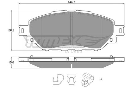KLOCKI HAMULC. TOYOTA HILUX VIII  15- PRZÓD