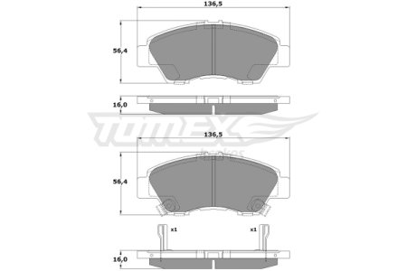 Klocki hamulcowe TOMEX 1755 45022TF0G01 HONDA JAZZ  09