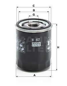 Filtr oleju MANN-FILTER W67 