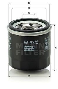 Filtr oleju MANN-FILTER W67/2 W672
