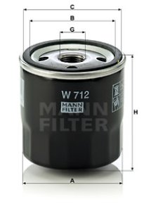 Filtr oleju MANN-FILTER W712 