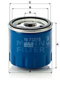 Filtr oleju MANN-FILTER W712/16 W71216
