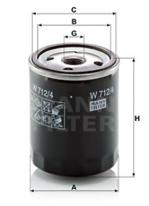 Filtr oleju MANN-FILTER W712/4 W7124