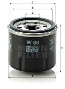Filtr oleju MANN-FILTER W66 