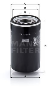 Filtr oleju MANN-FILTER W1160/6 W11606