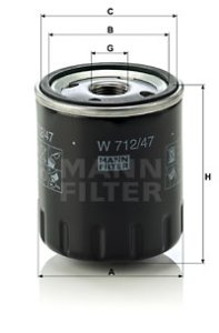 Filtr oleju MANN-FILTER W712/47 W71247