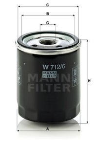 Filtr oleju MANN-FILTER W712/6 W7126