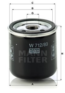 Filtr oleju MANN-FILTER W712/80 W71280