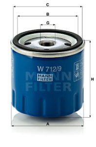 Filtr oleju MANN-FILTER W712/9 W7129