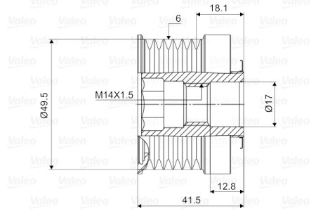 Sprzęgło alternatora VALEO 588054 3M5T10300VC