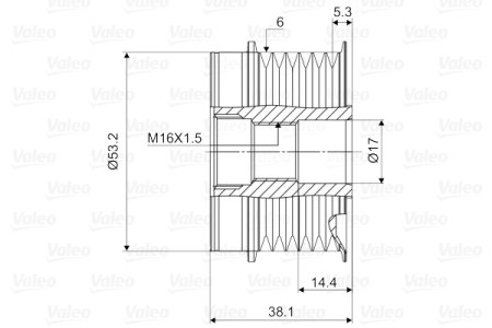 Sprzęgło alternatora VALEO 588106 VP5L8U10A352AA