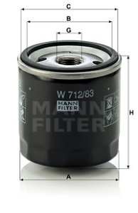 Filtr oleju MANN-FILTER W712/83 W71283