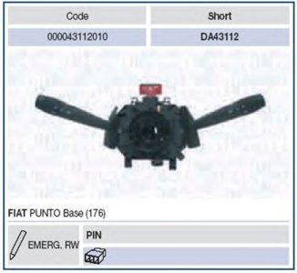 Przełącznik kolumny kierowniczej MAGNETI MARELLI DA43112 183160560
