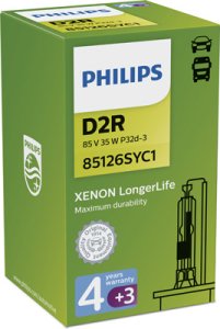 ŻARÓWKA XENON D2R LONGER LIFE PHILIPS 85126SYC1 D2R 4 LATA GWARANCJI