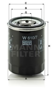 Filtr oleju MANN-FILTER W610/7 W6107